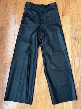 Zara Black Faux Leather Pants